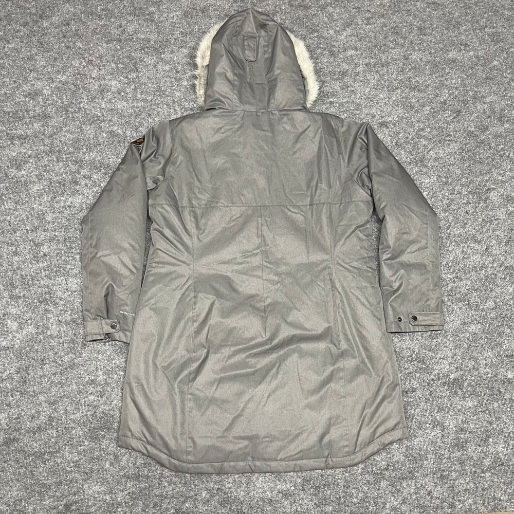 Columbia Long Jacket Womens XXL 2XL Grey Suttle Mountain Insulated Faux Fur Hood - Picture 9 of 15